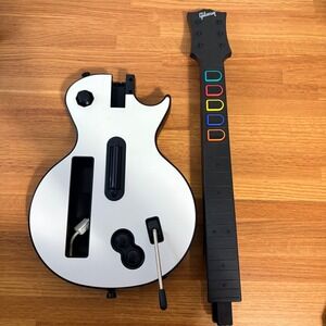 RedOctane Guitar Controller Les Paul Wireless Nintendo Wii White Tested No Strap